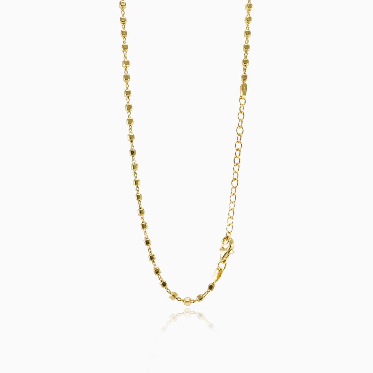 Gold plated square beads chain unisex Chains Harmony N.2