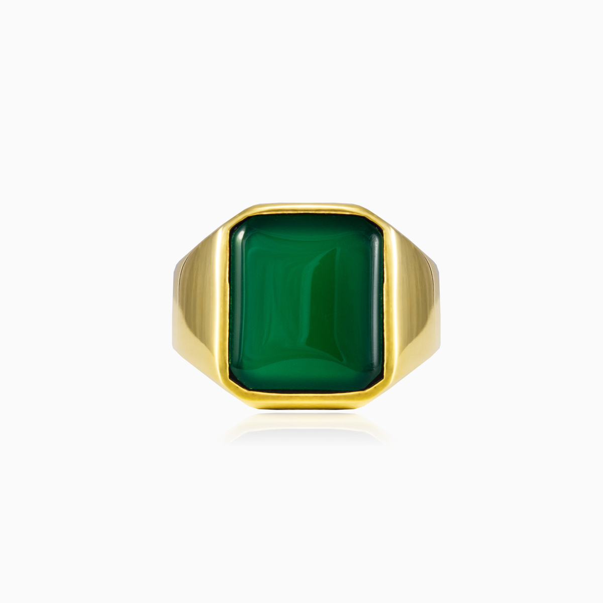 Anillo de jade bañado en oro unisex Anillos High polished N.1