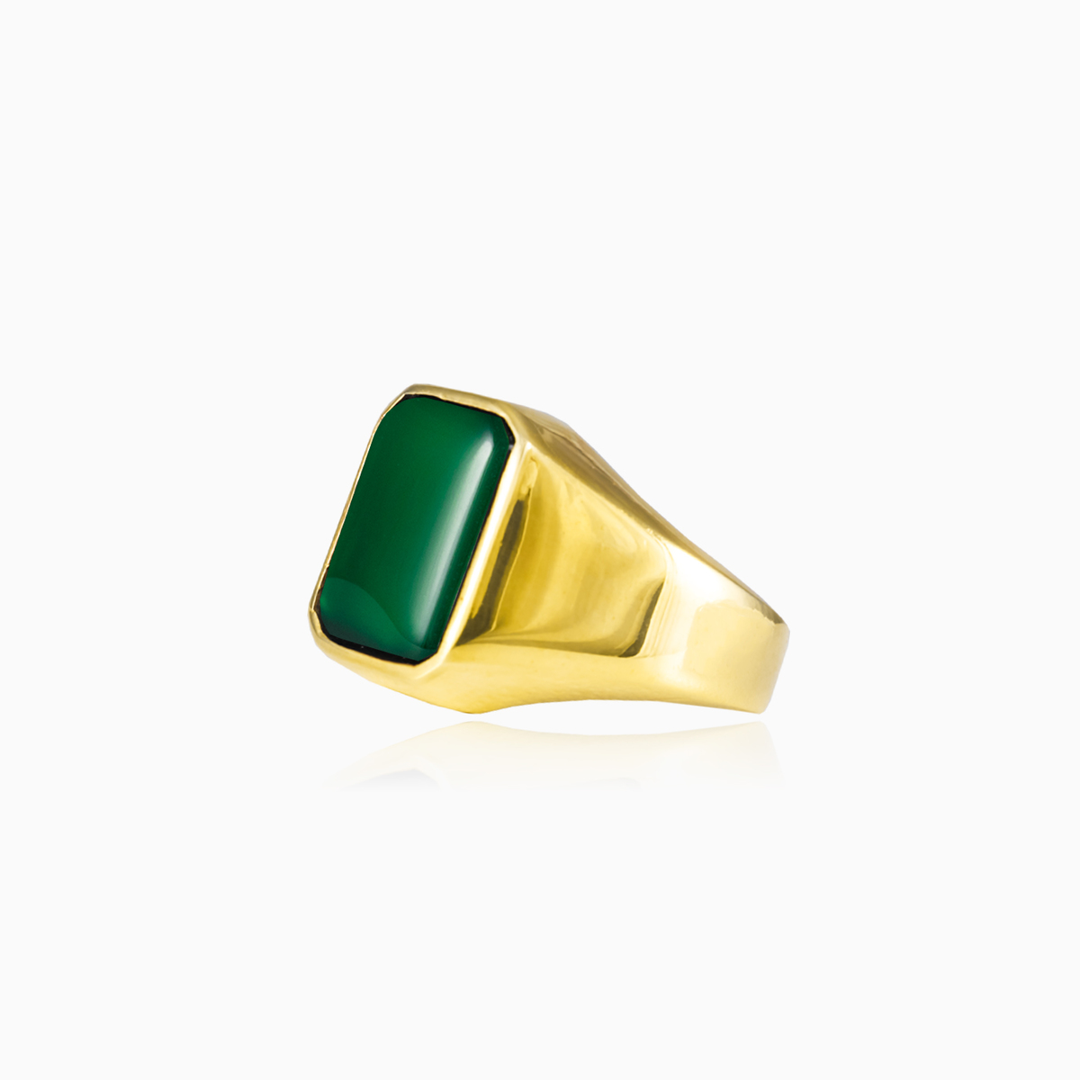 Anillo de jade bañado en oro unisex Anillos High polished N.2