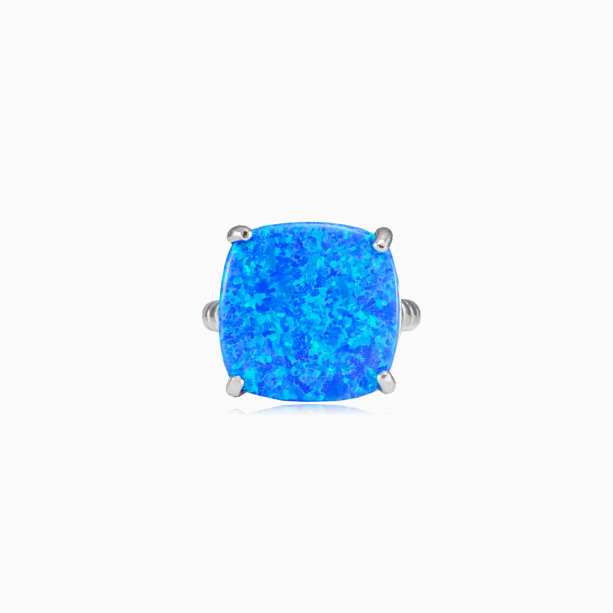 Twisted square blue opal ring woman Rings Colorino N.1
