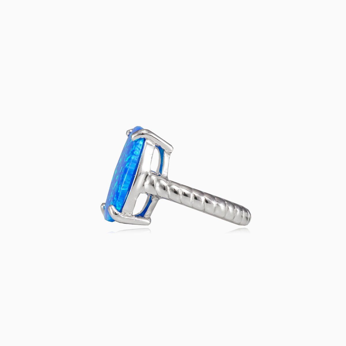 Twisted square blue opal ring woman Rings Colorino N.2