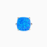Twisted square blue opal ring woman Rings Colorino