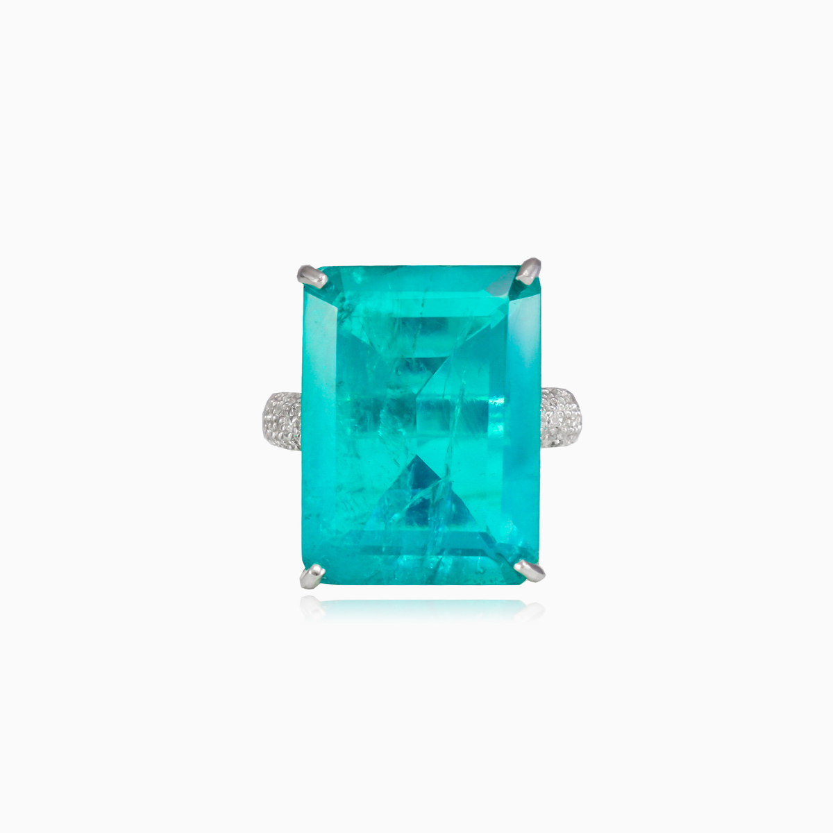 Bague paraiba à tourmaline rectangulaire 	 femme Bagues Colorino N.1
