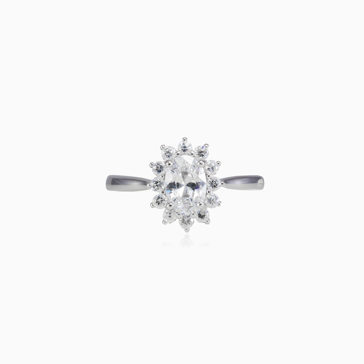 Königlicher Kristallring Frauen Ringe Halo N.1