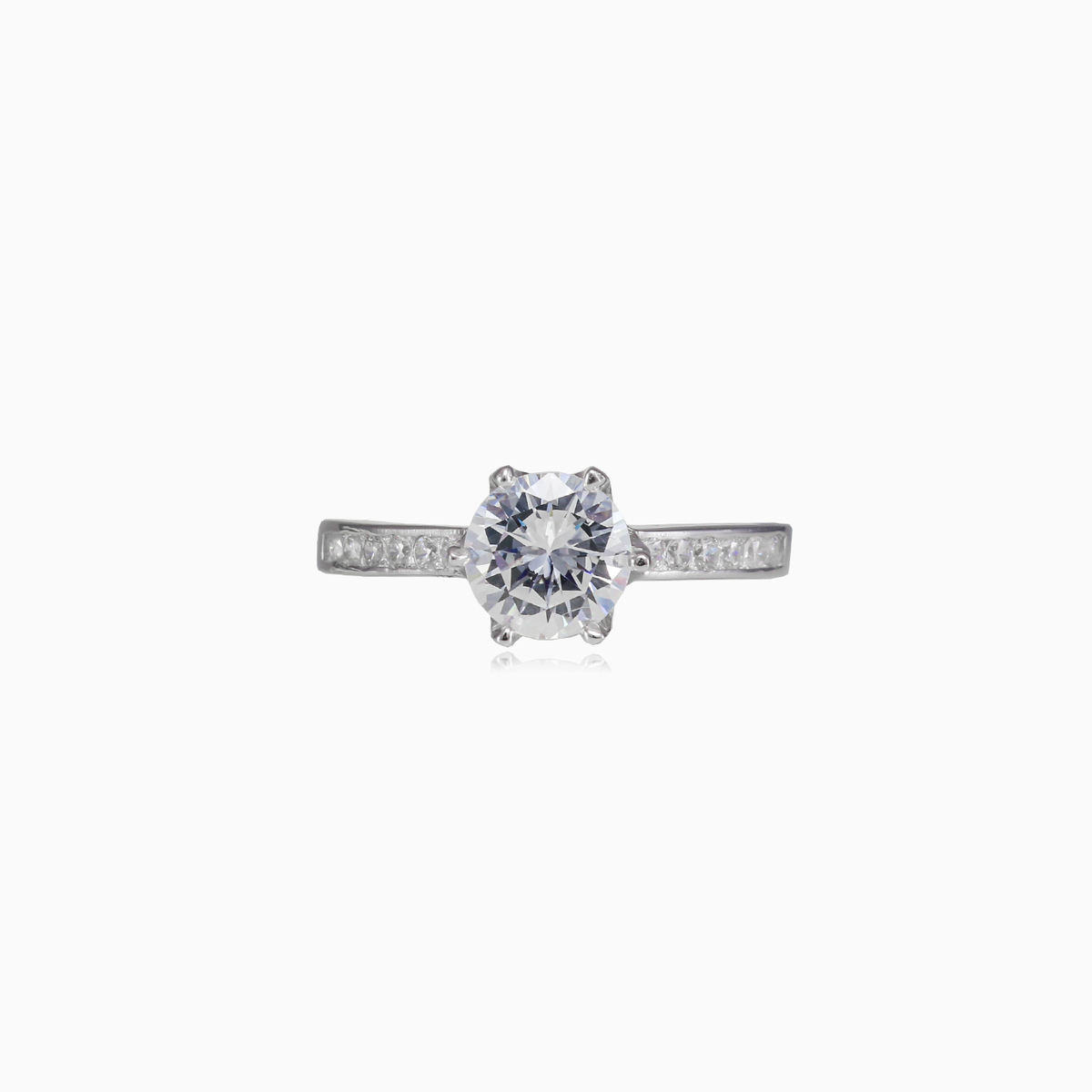 Bague de cristal à six griffes femme Bagues de fiançailles Shine bright N.1