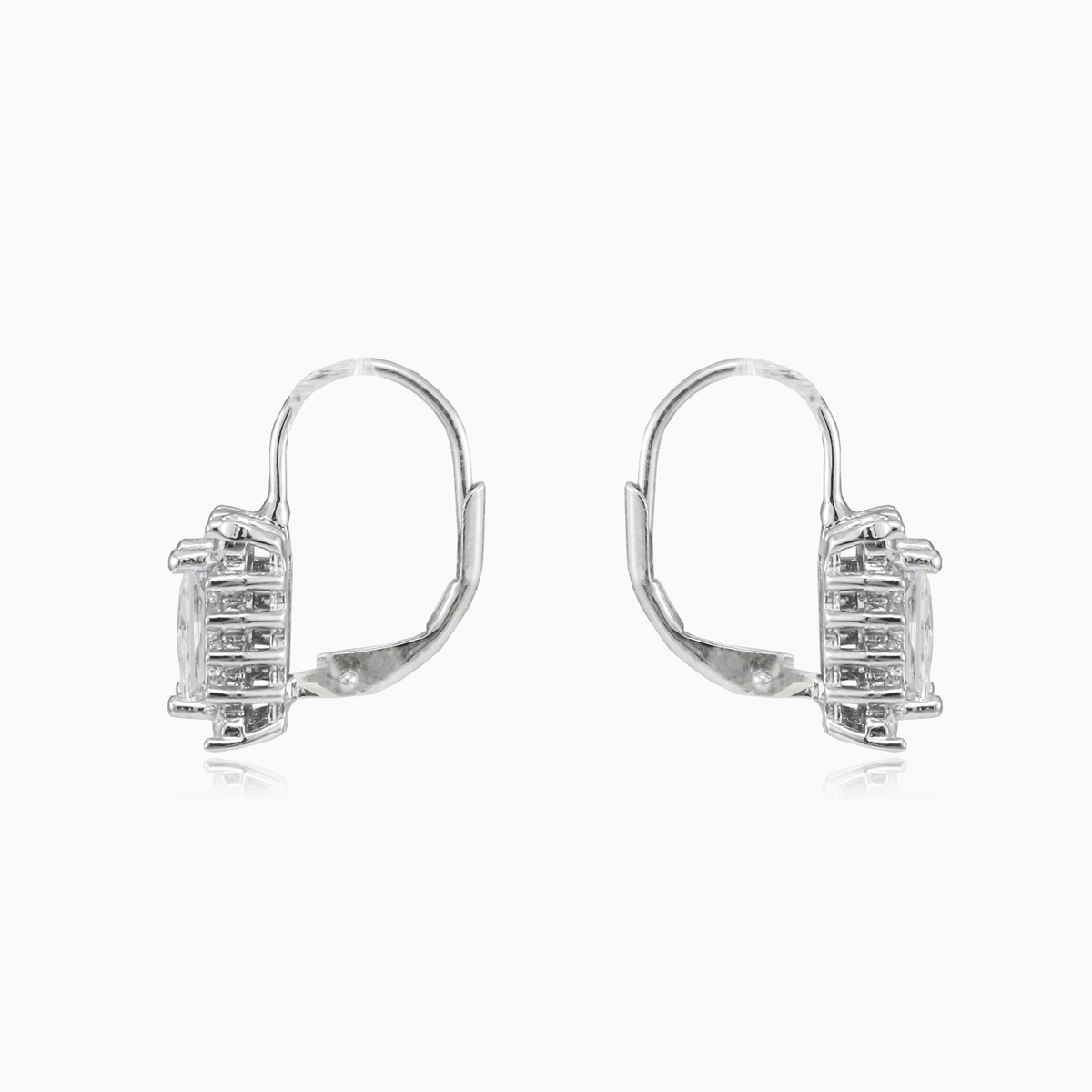 Boucles d'oreilles rectangulaires en cristal femme Boucles d'oreilles Halo N.3