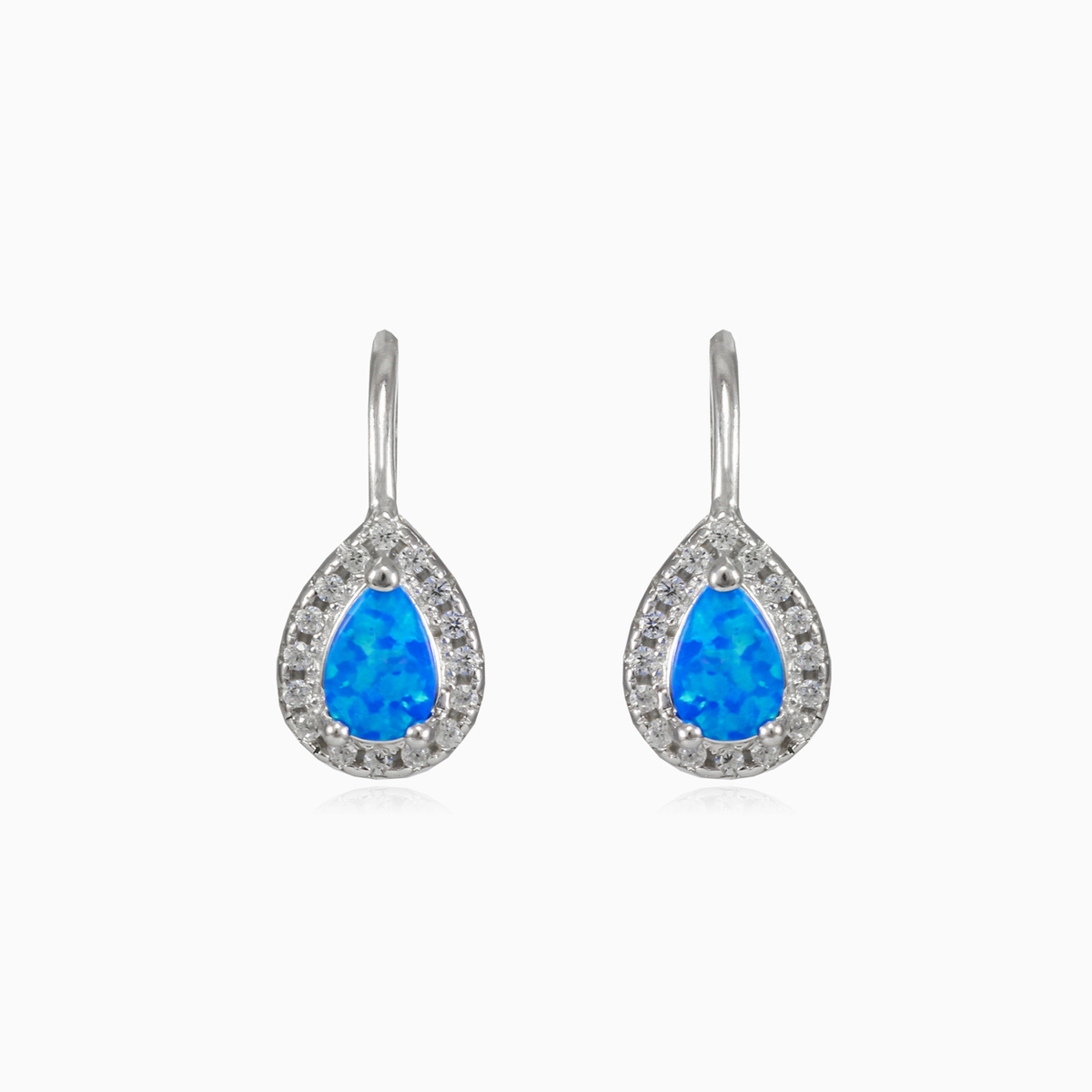 Pear blue opal lever earrings woman Earrings Halo N.1