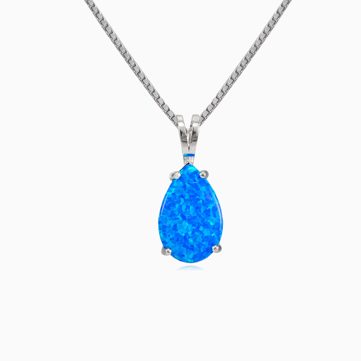 Plain pear blue opal pendant woman Pendants Colorino N.1