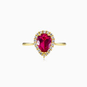 Pear rubellite yellow gold ring woman Rings Royal