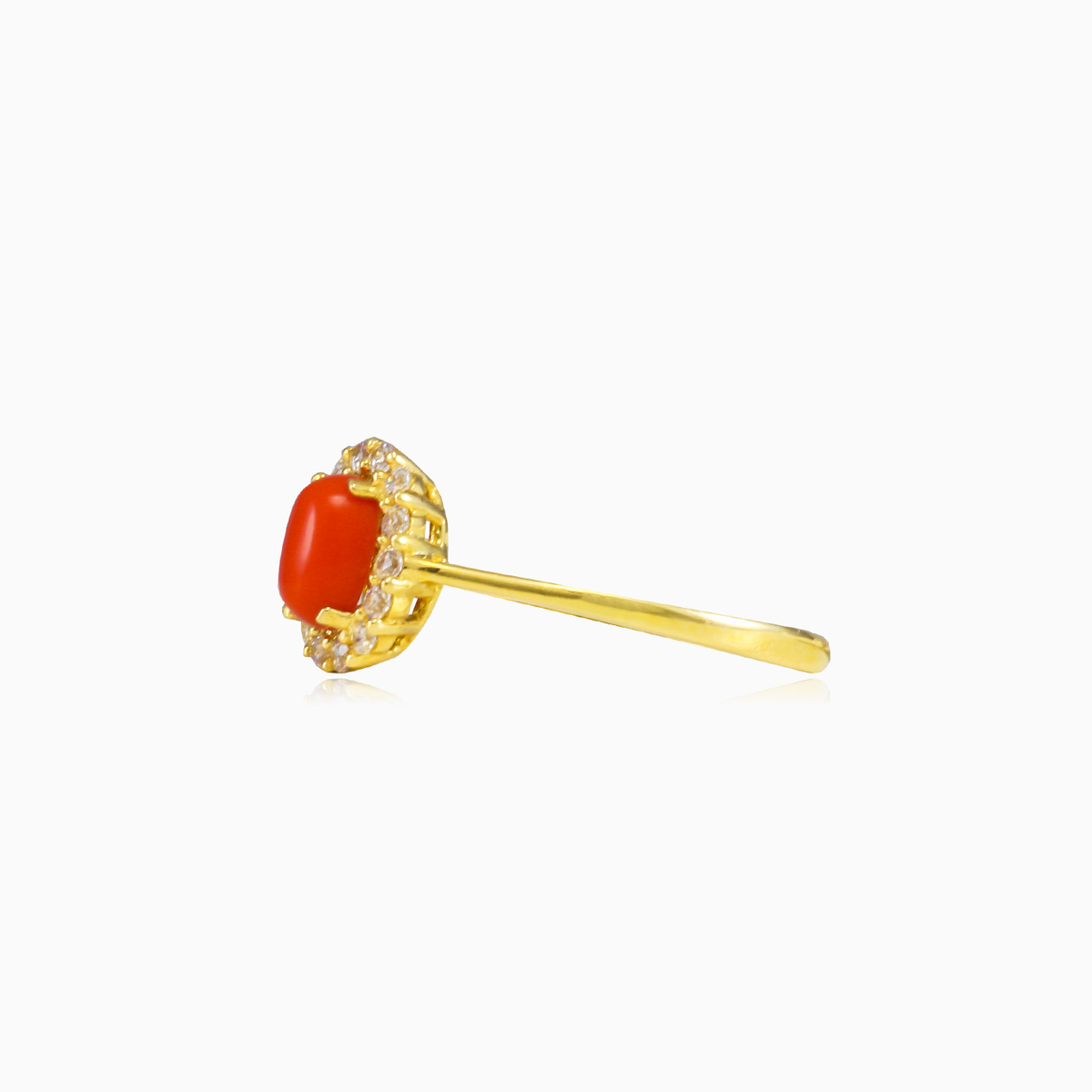 Oval coral gold ring Женские Помолвочные кольца Royal N.2