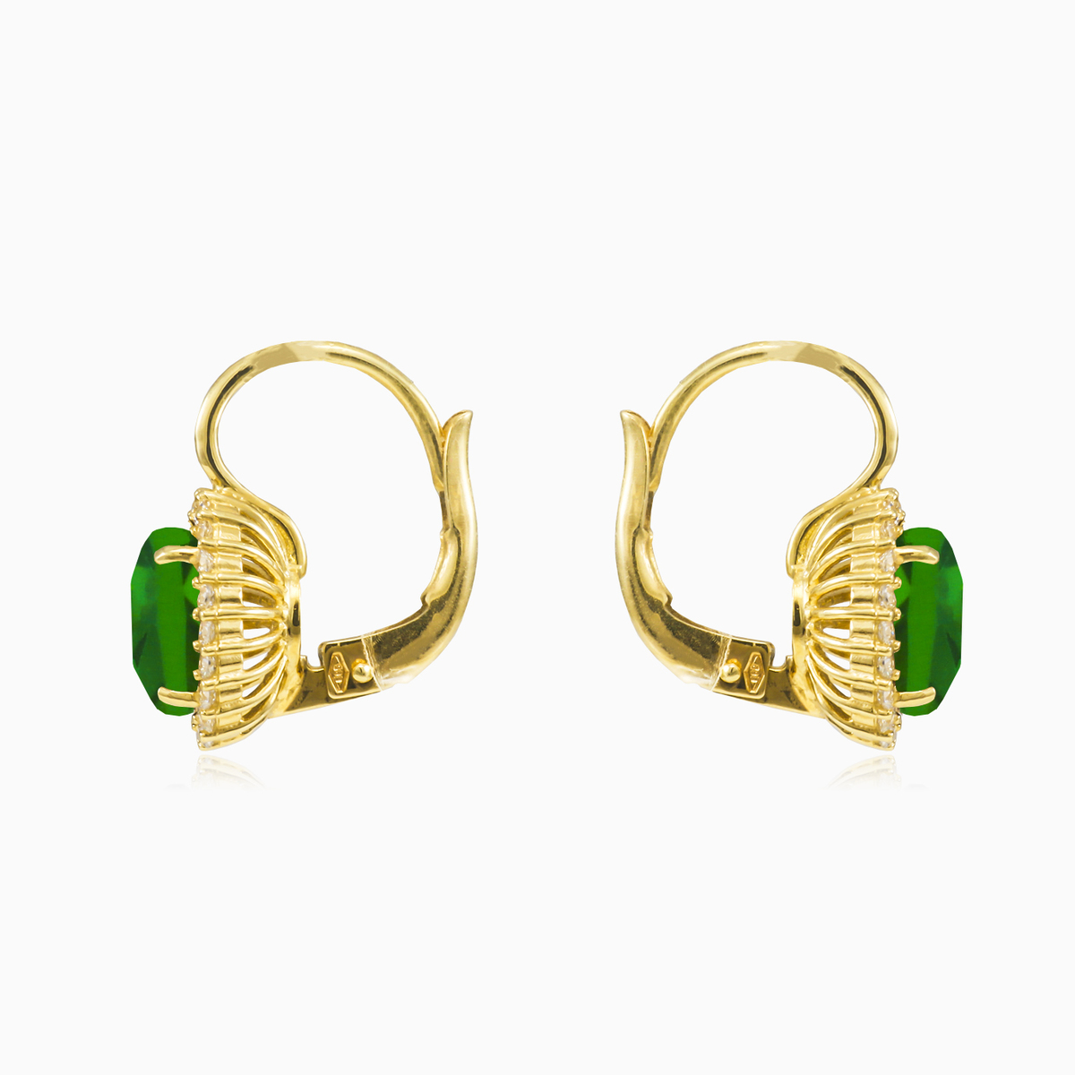 Cushion green quartz gold earrings woman Earrings Royal N.2