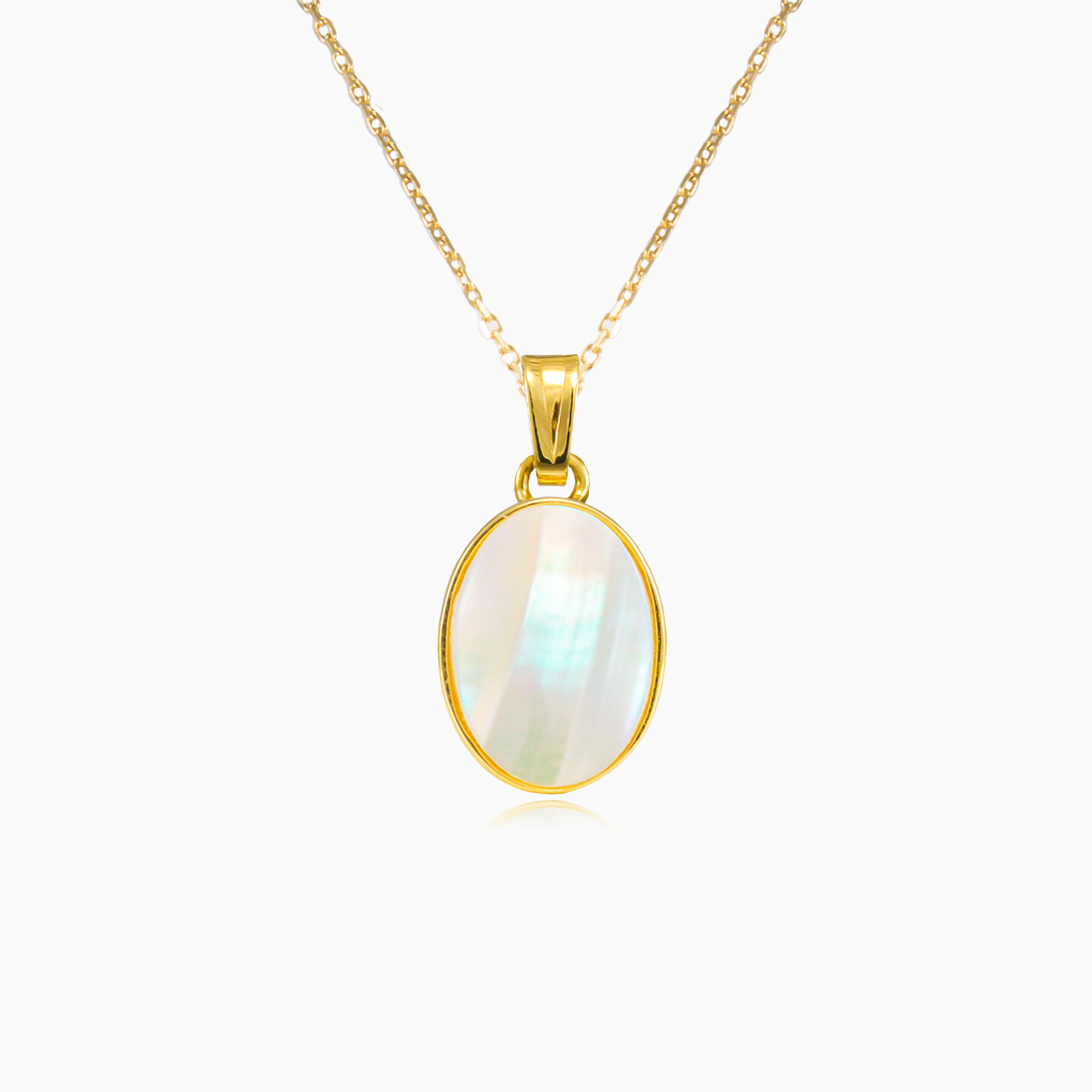 Oval nacre gold pendant Женские Подвески Tinge N.1