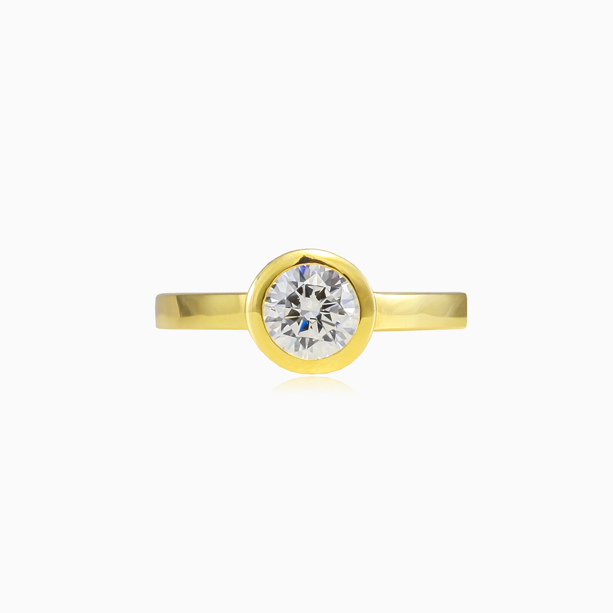 Bezel gold crystal ring woman Engagement rings Lustrous N.1