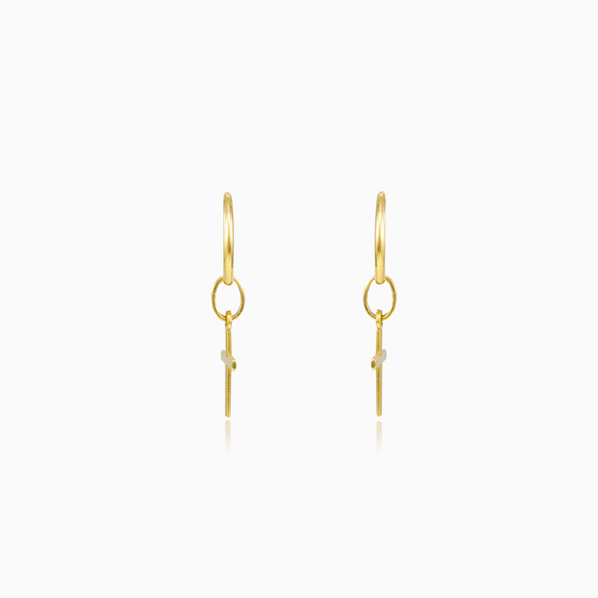 Plain gold cross earrings unisex Earrings Santa Croce N.2