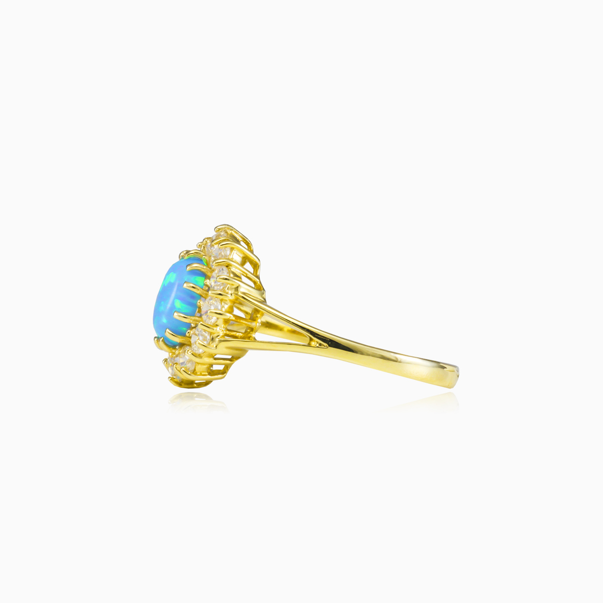 Královský zlatý prsten s modrým opálem dámské Zásnubní prsteny Royal N.2