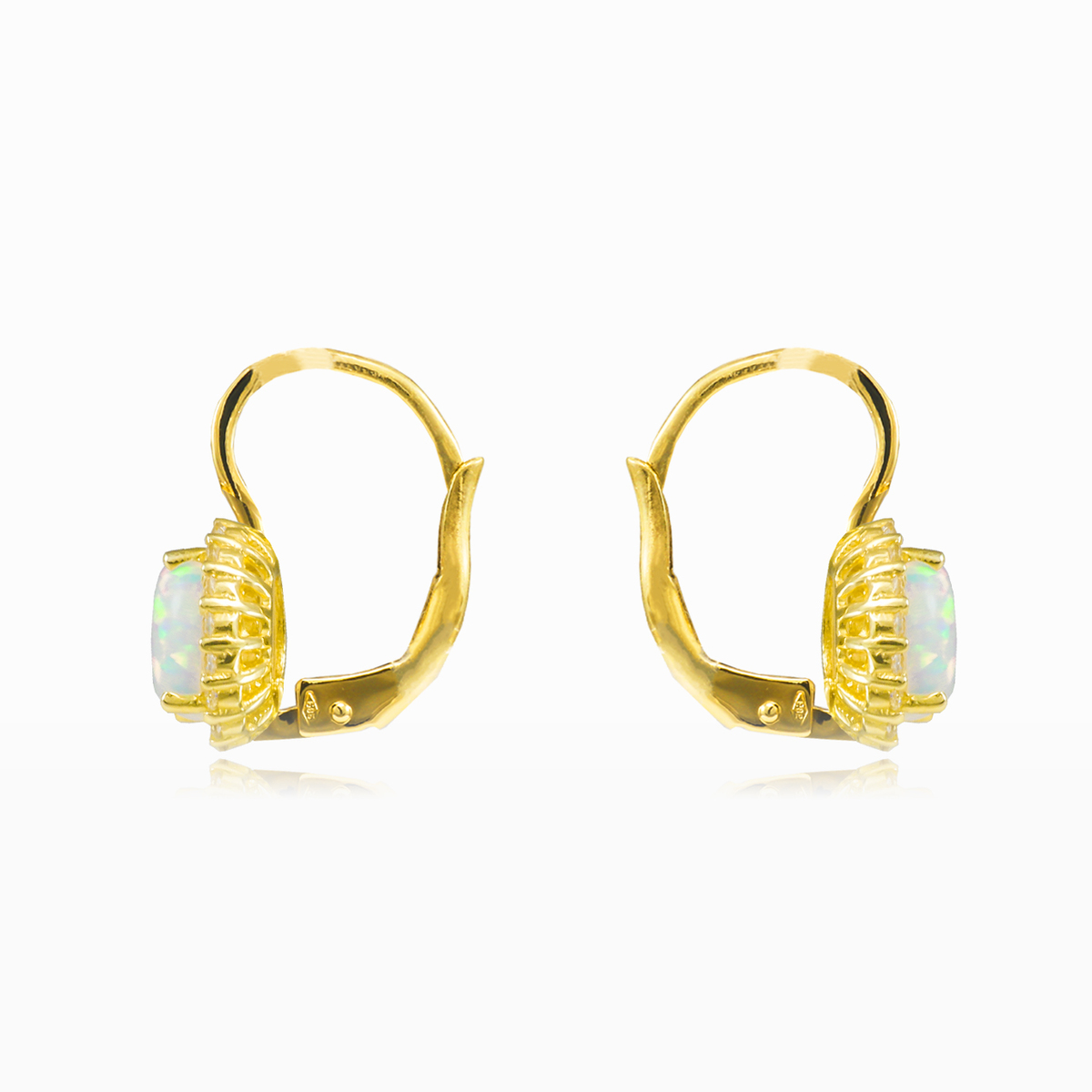 Boucles d'oreilles royales en or, opale blanche femme Boucles d'oreilles Royal N.2