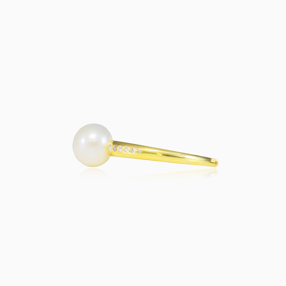 Crystal and pearl gold ring woman Rings Lustrous N.2