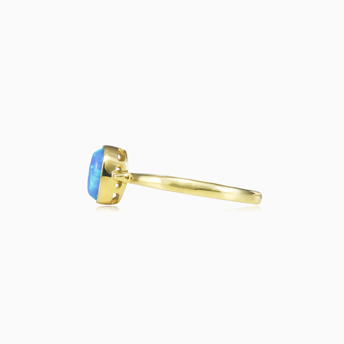 Simple blue opal gold ring woman Rings Tinge N.2