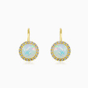 Halo white opal gold earrings woman Earrings Royal
