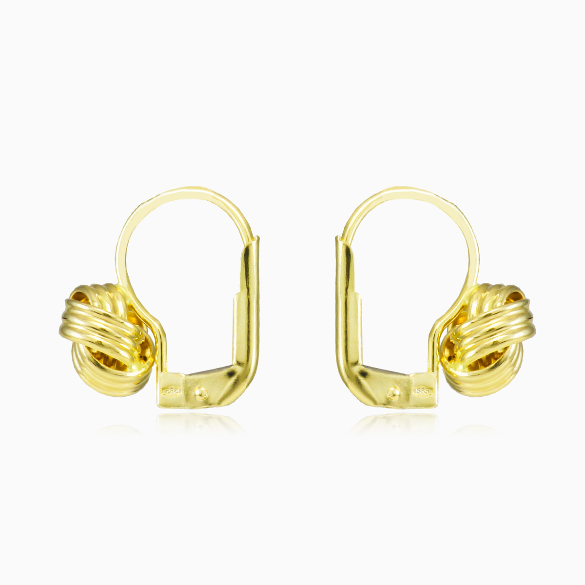 Pendientes anudados de oro mujer Pendientes Lustrous N.2