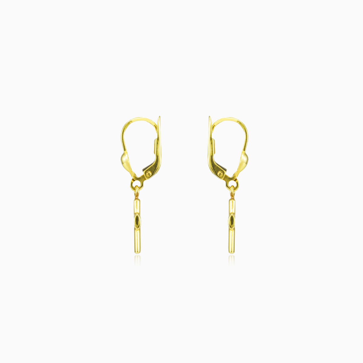 Aretes de oro con una cruz de cristal unisex Pendientes Santa Croce N.2