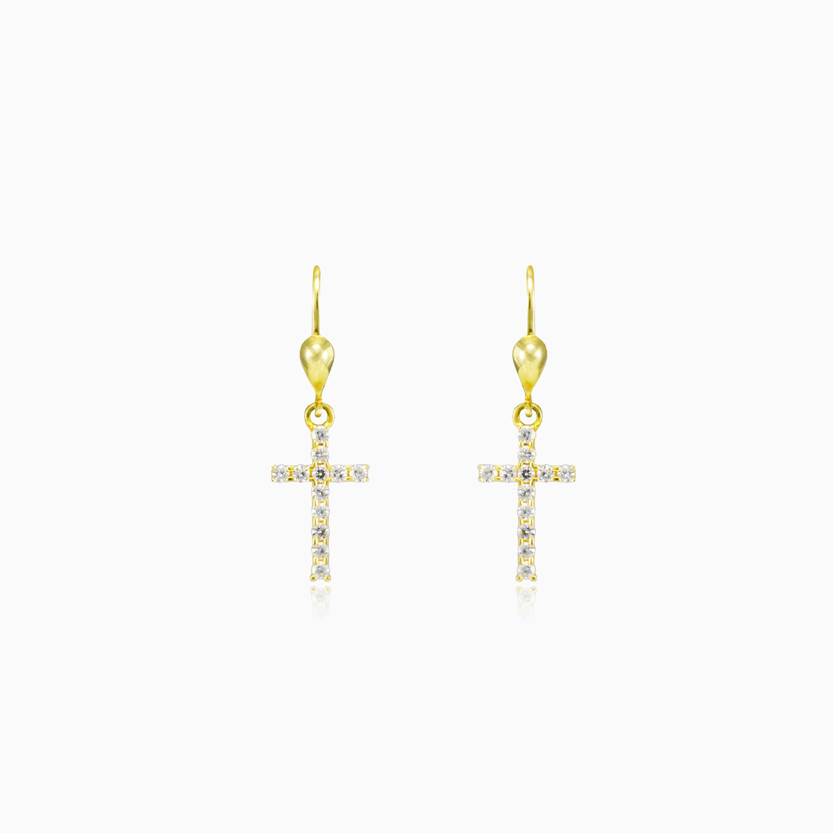 Ohrringe mit Kristallkreuz aus Gold unisex Ohrringe Santa Croce N.1