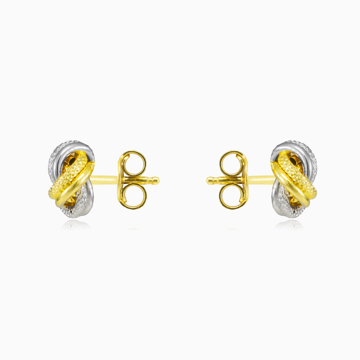 Bicolor gold knot studs woman Earrings Lustrous N.2