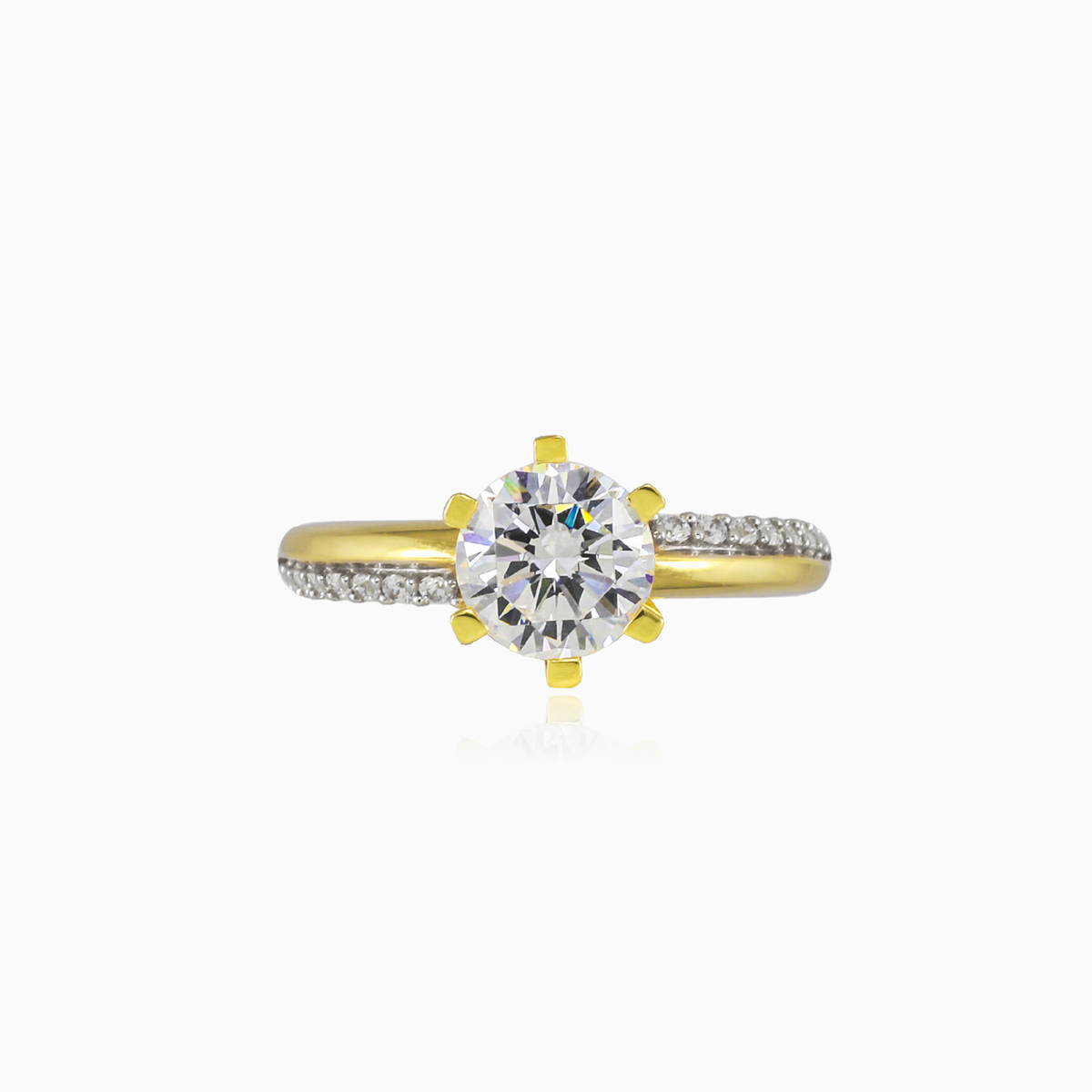 Unique six-prong gold ring woman Engagement rings Lustrous N.1