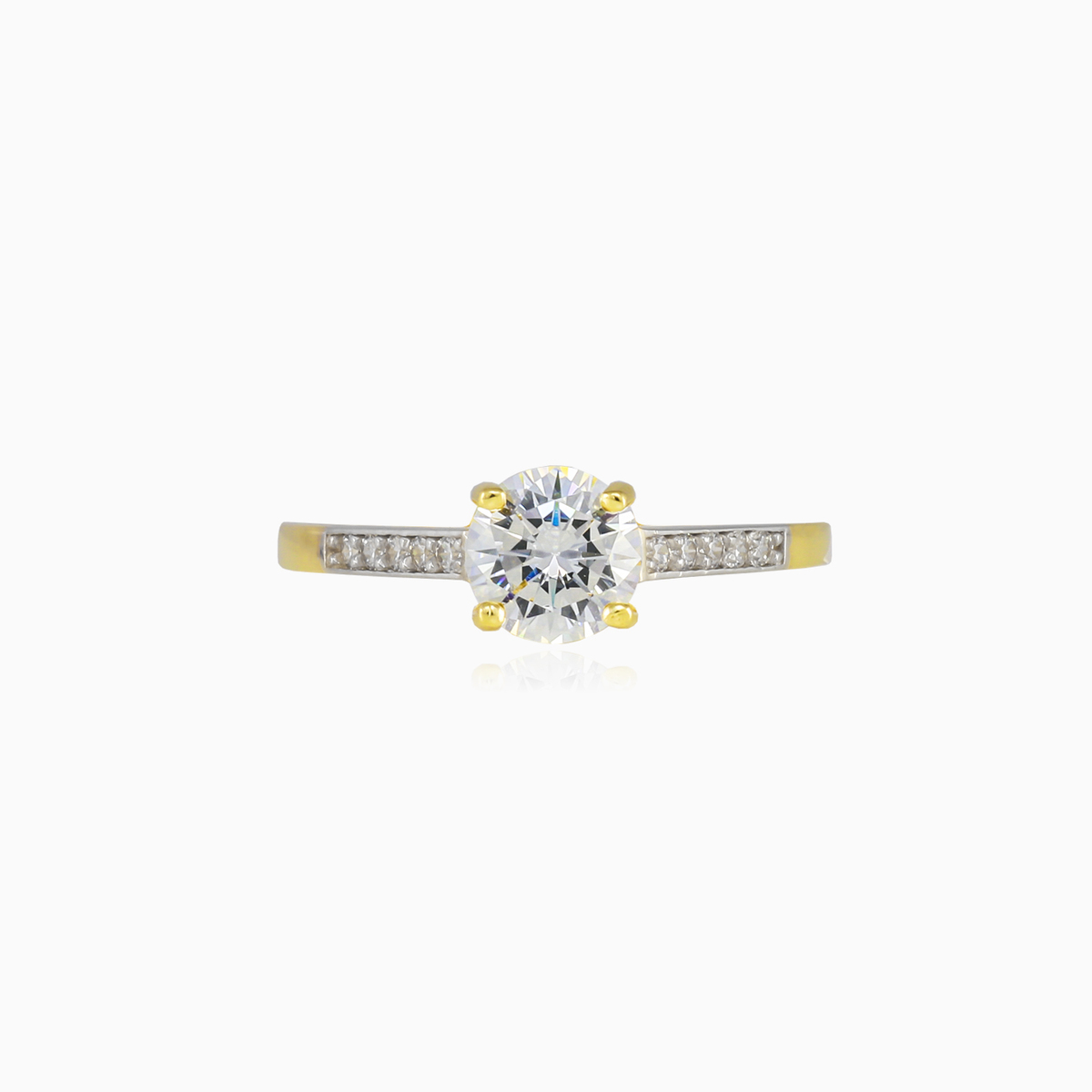 Anillo clásico cepillado de oro  mujer Anillos de compromiso Lustrous N.1