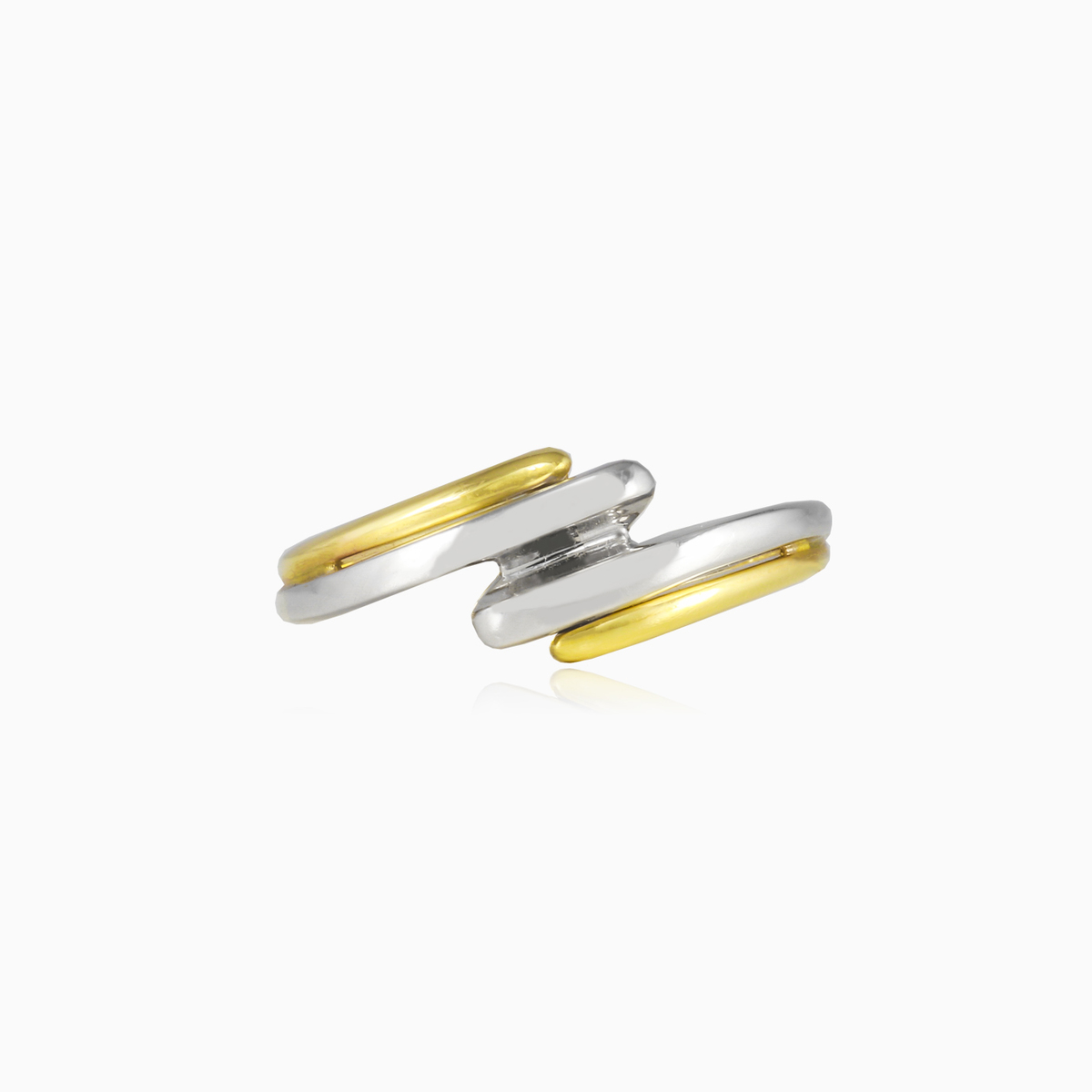 Anillo de oro blanco y amarillo trenzado mujer Anillos Lustrous N.1