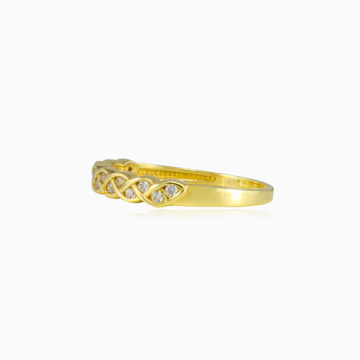 Braided gold crystal ring woman Wedding rings Lustrous N.2
