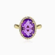 Massive oval amethyst gold ring woman Engagement rings Royal
