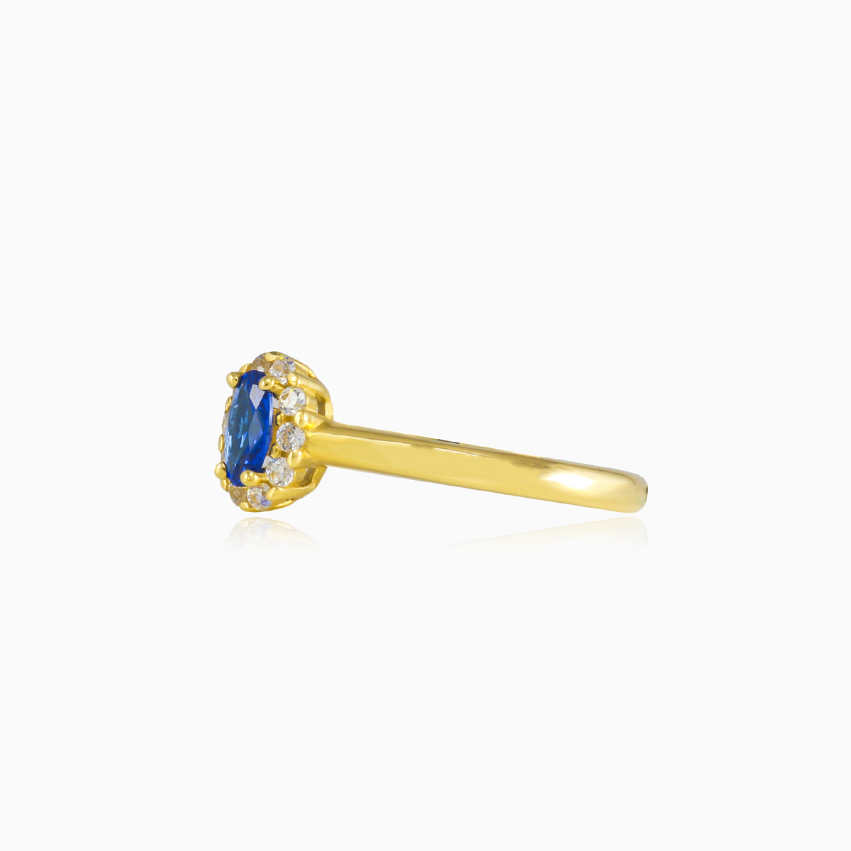 Bold oval blue quartz gold ring woman Engagement rings Royal N.2
