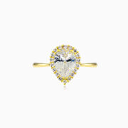 Pear-cut crystal yellow gold ring woman Engagement rings Royal
