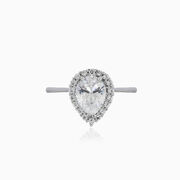 Pear-cut crystal white gold ring woman Rings Royal