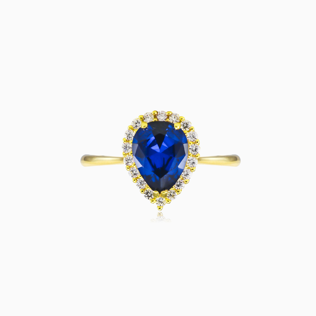 Pear-cut blue quartz gold ring woman Rings Royal N.1