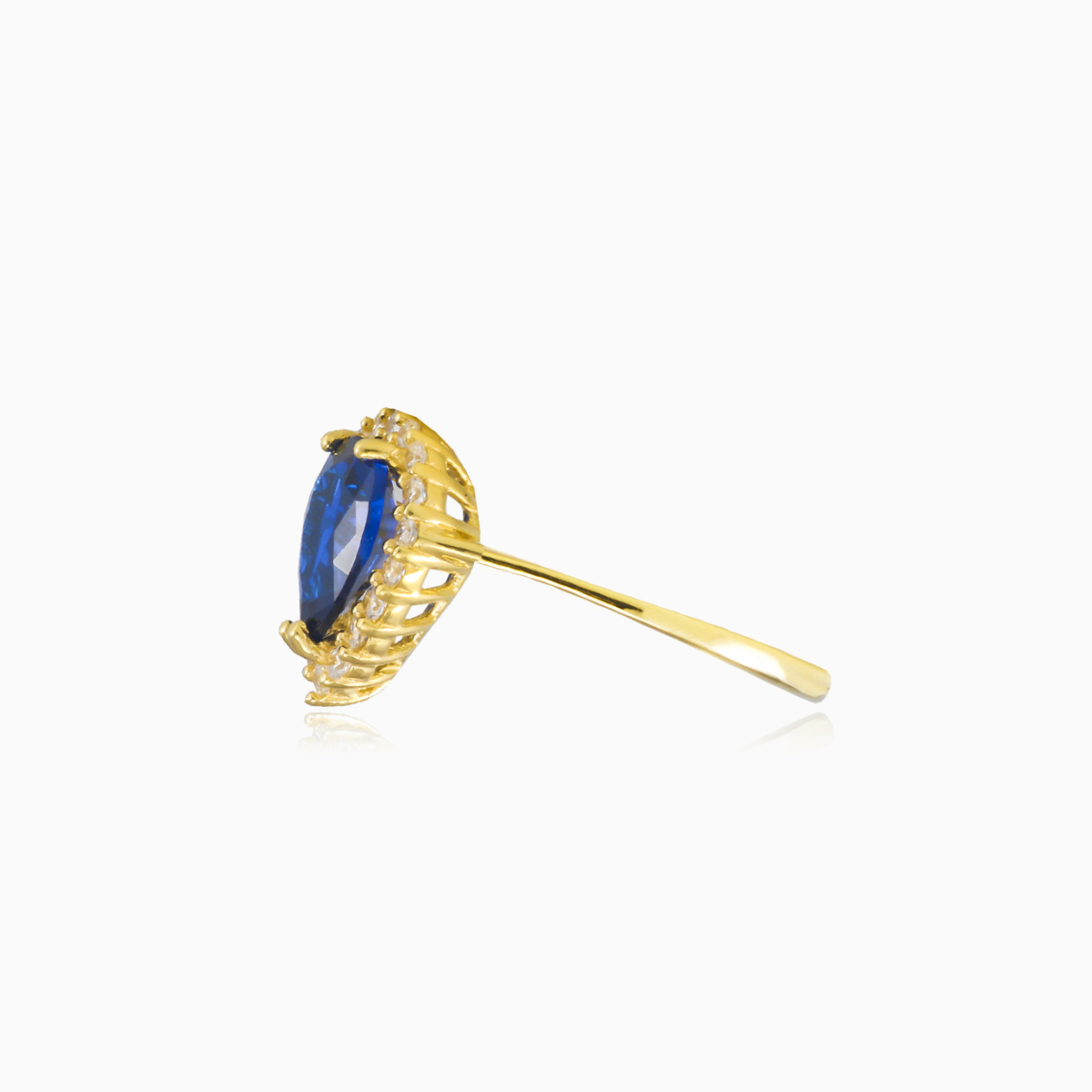 Pear-cut blue quartz gold ring woman Rings Royal N.2
