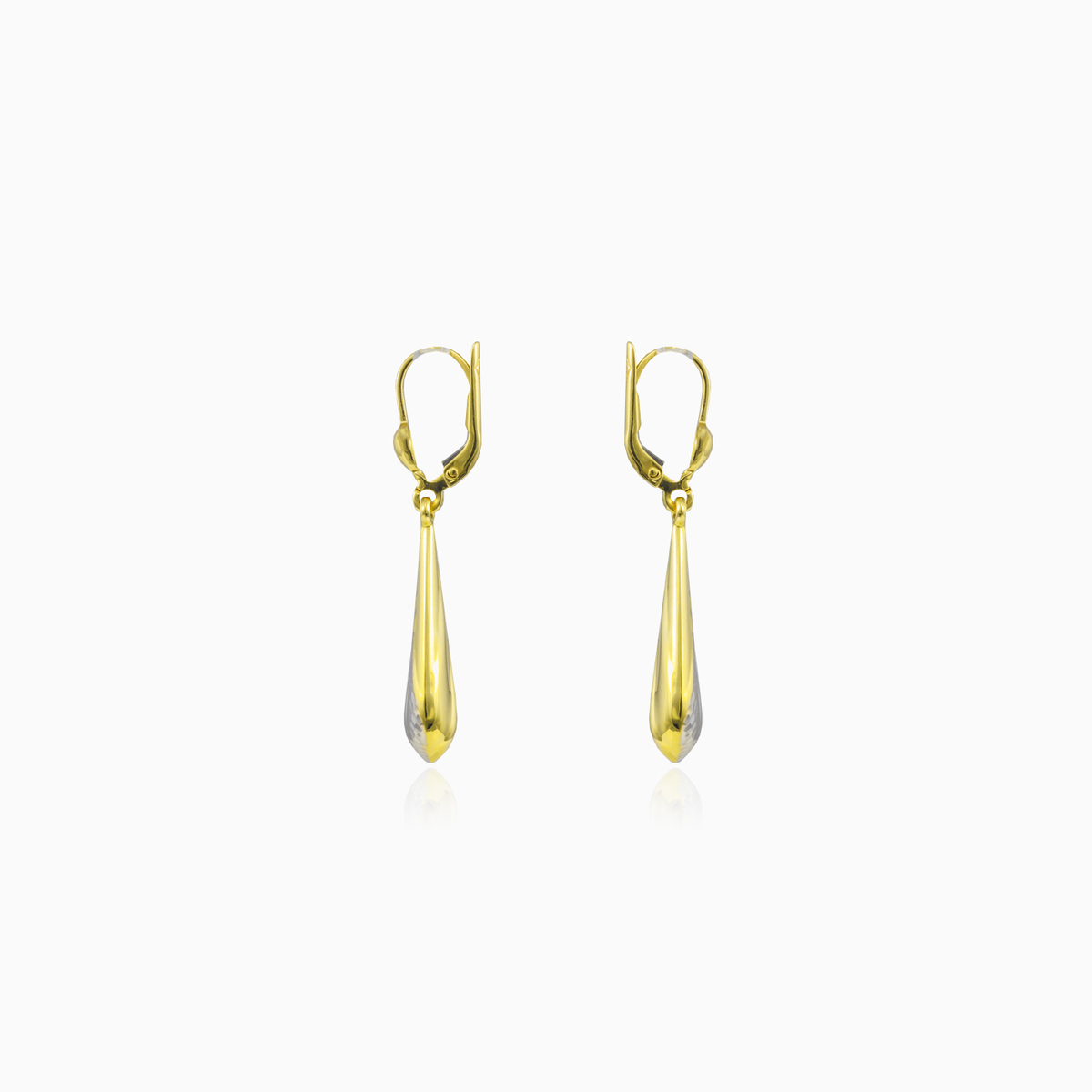 Pendientes colgantes de oro bicolor mujer Pendientes Lustrous N.2