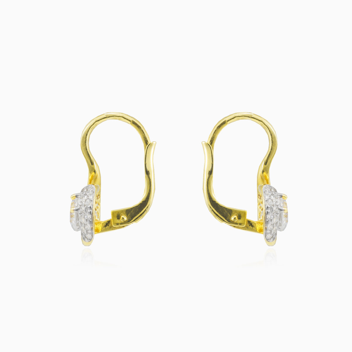 Twisted gold and crystal earrings Женские Серьги Lustrous N.2