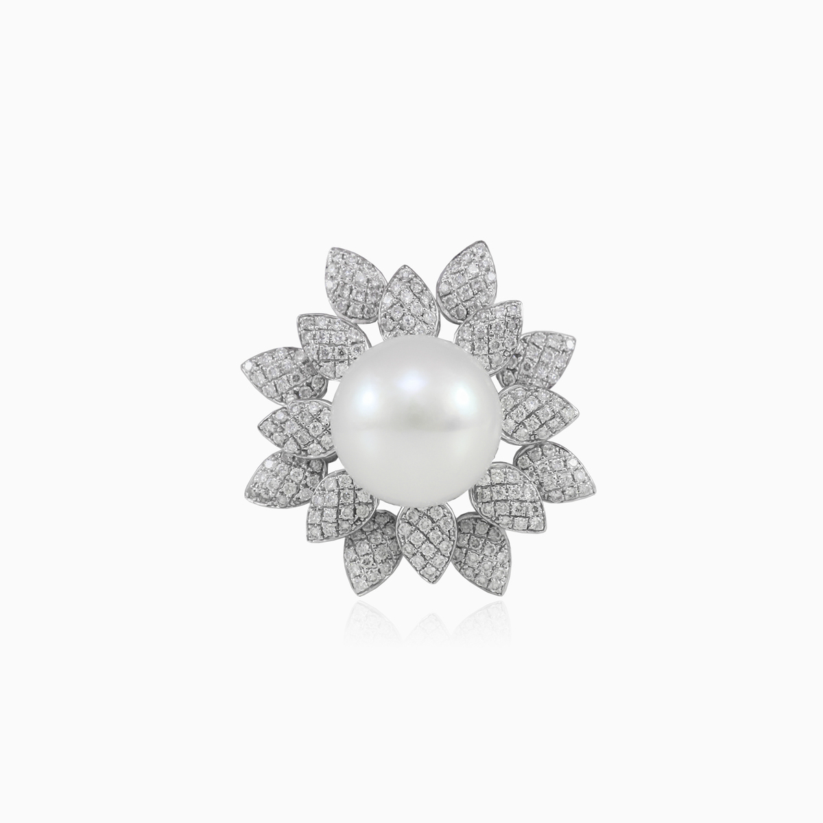 Perle Diamant Ring mit Blume Frauen Ringe Brillantino N.1