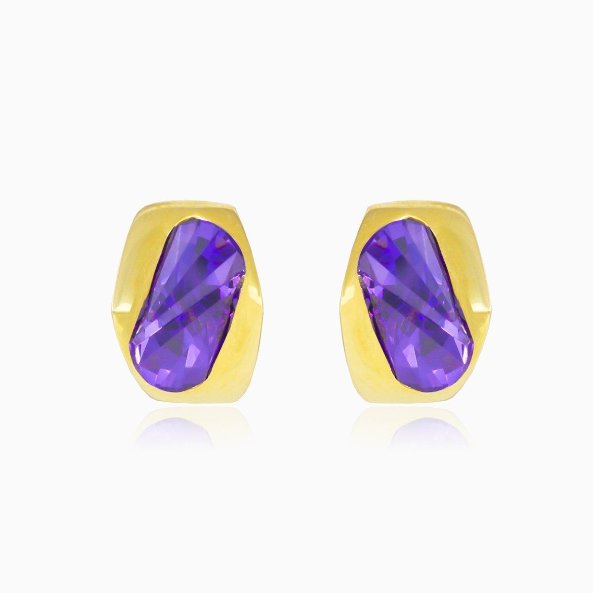 Amethyst pyramid gold earrings woman Earrings Tinge N.1