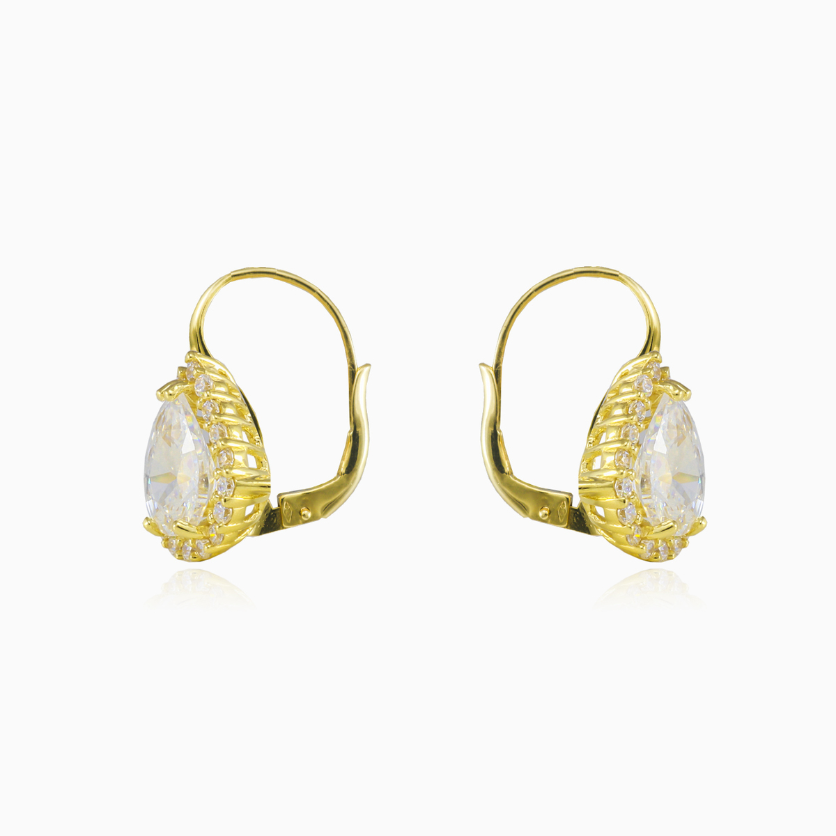 Pear-cut crystal yellow gold earrings woman Earrings Royal N.2