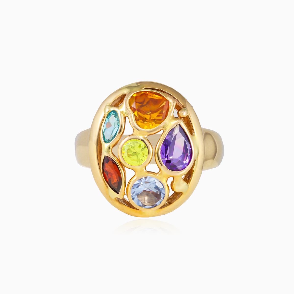 Mosaico ovaler Goldring Frauen Ringe Mosaico N.1