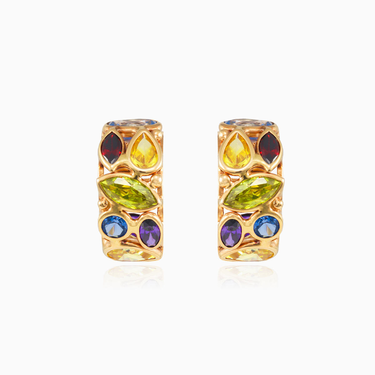 Aros Mosaico de oro mujer Pendientes Mosaico N.1