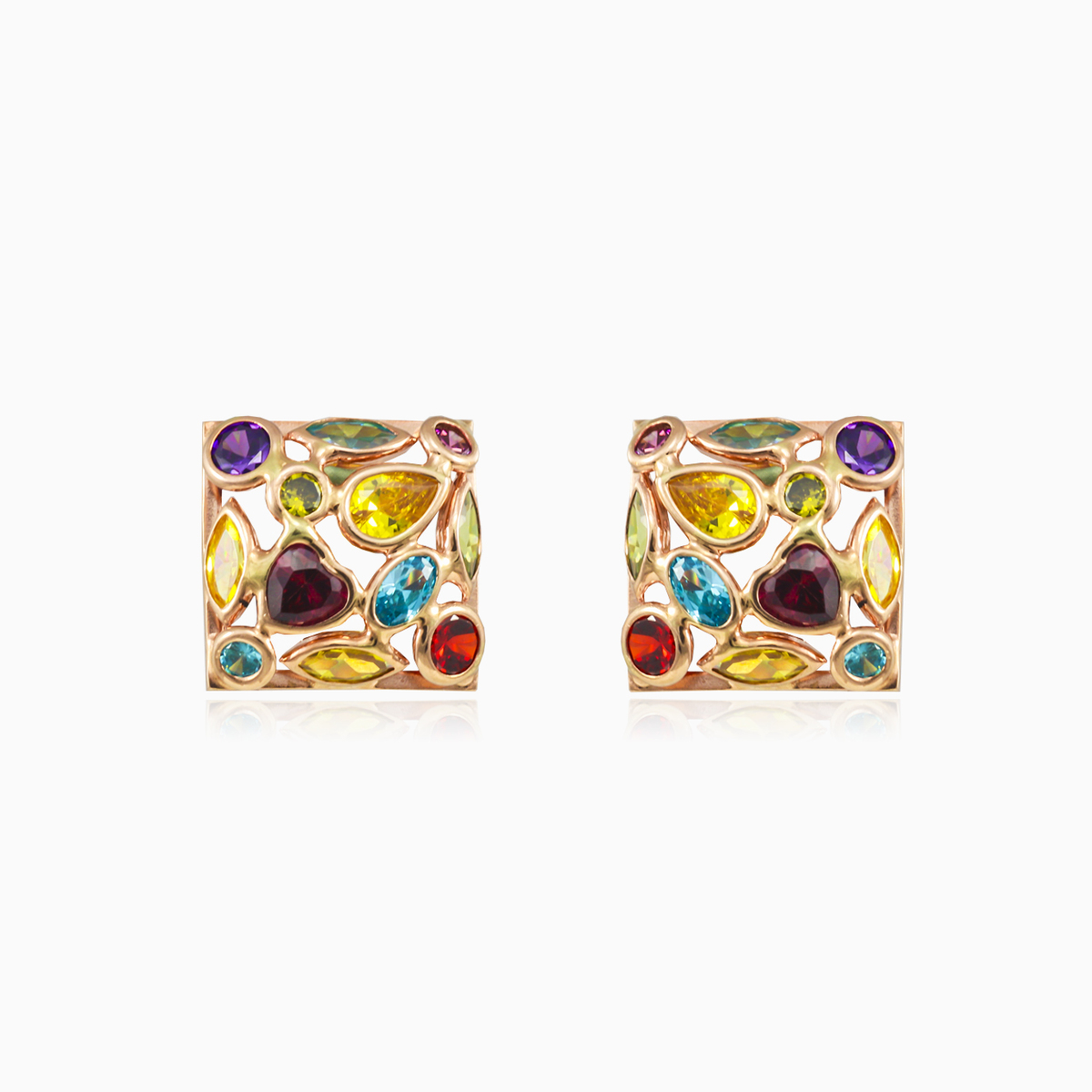 Mosaico square gold earrings Женские Серьги Mosaico N.1