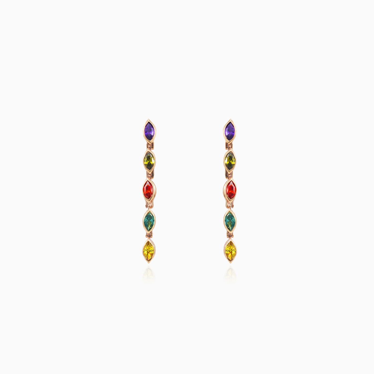 Mosaico baumelnde Marquise-Ohrringe aus Gold Frauen Ohrringe Mosaico N.1