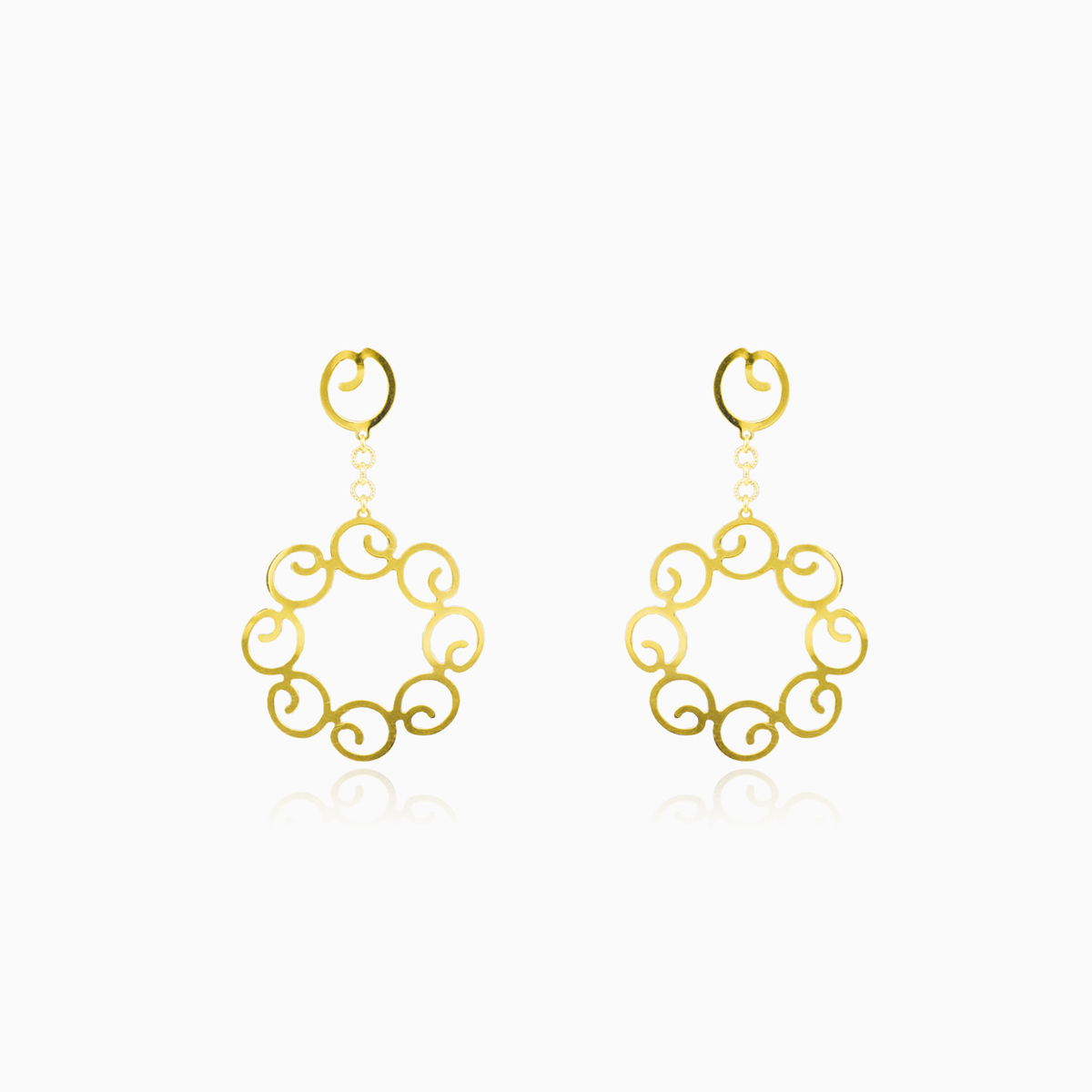 Dangling circles gold earrings Женские Серьги Lustrous N.1