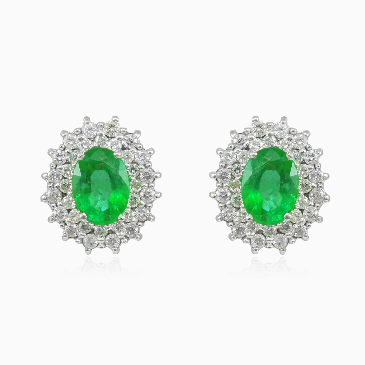 Royal emerald white gold earrings woman Earrings Brillantino N.1