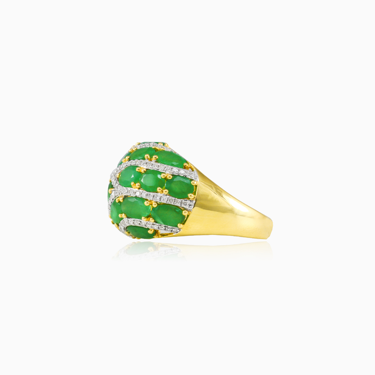 Emerald and diamond bombe ring woman Rings Brillantino N.2