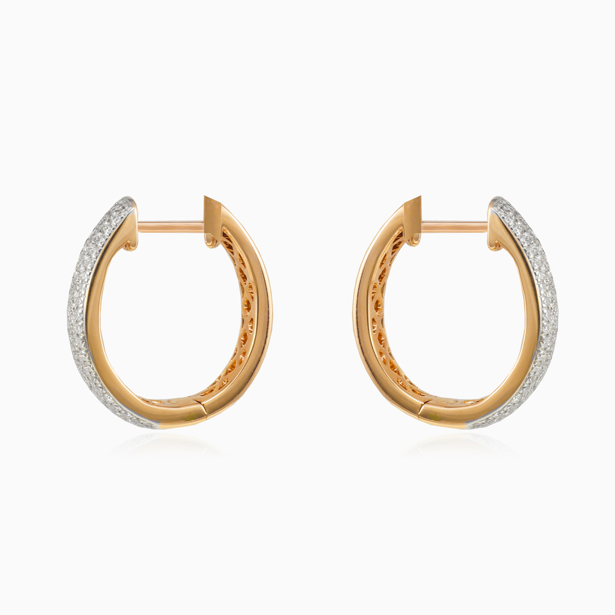 Pave rose gold diamond earrings Женские Серьги Brillantino N.2